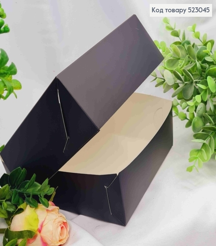 Подарункова складна коробка, Чорного кольору зі Срібним тисненням "For You", 15*15*6см 523045 фото 2