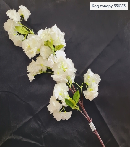 Искусственный цветок сакуры белой на металлическом стержне 95см. 551083 фото 2