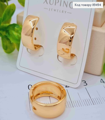Сережки кільця Класичні, ширина 7мм,  діаметр 1,7см,  Xuping 18K 119494 фото 2
