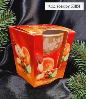 Аромасвічка стакан ''CINNAMON & ORANGE", Christmas Time, 115г/ 30год., BARTEK CANDLES, Poland 331151 фото