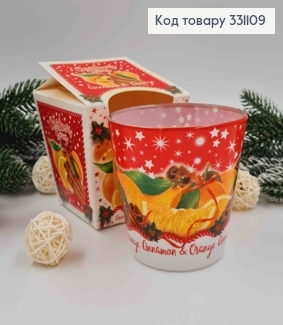 Аромасвічка стакан   Christmas Spices, CINAMON & ORANGE 115г/ 30год., Польща 331109 фото