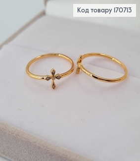 Перстень, тоненький з хрестиком в камінцях Xuping 18K 170713 фото