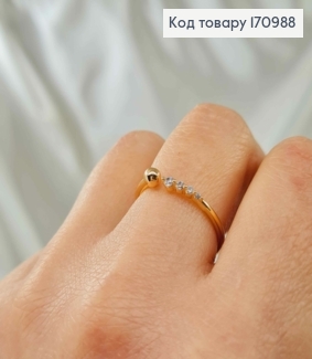 Перстень тоненький з Камінцями, Xuping 18К 170988 фото