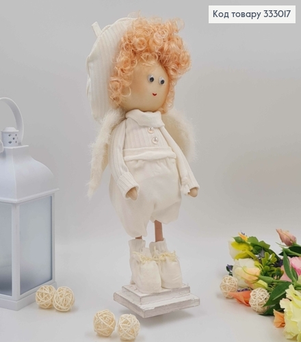 Лялька АМУРЧИК в береті, молочний колір, висота 35см,ручна робота, Україна 333017 фото 2