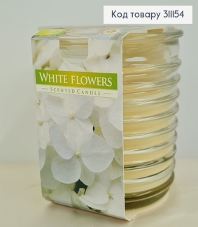 Аромосвічка стакан BISPOL  Білі Квіти 130 г/28 годин, 80-1-179 311154 фото