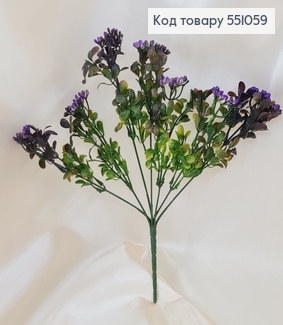 Искусственный цветок каланхоэ фиолетовый пластик из 7 веточек на металлическом стержне 30см. 551059 фото