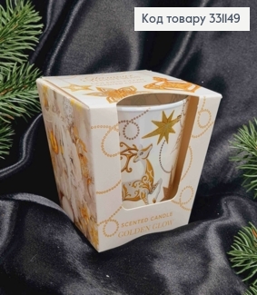 Аромасвічка стакан ''Glamour CHRISTMAS" GOLDEN GLOW, 15г/ 30год., BARTEK CANDLES, poland 331149 фото