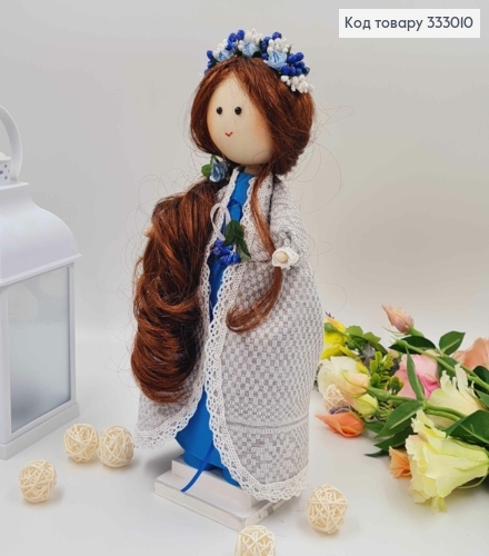 Кукла ДЕВОЧКА, "С русыми волосами" в длинном сером кардигане, высота 32см, ручная работа, Украина. 333010 фото 1