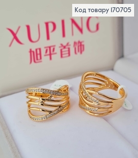 Перстень "Течія" з камінцями Xuping 18К 170705 фото