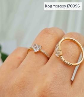 Перстень "Серце бажання" оздоблене камінцями, Xuping 18К 170996 фото