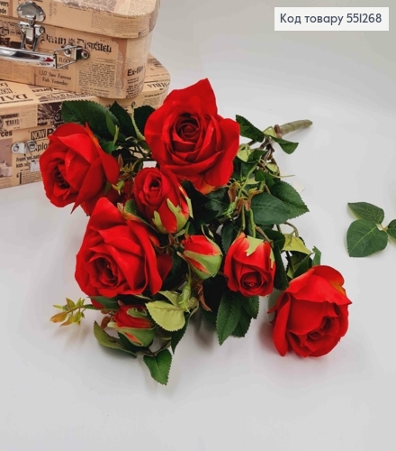Композиція "Гілочка з ЧЕРВОНИМИ  трояндами" висотою 55см (дуже гарні, як  живі) 551268 фото 2