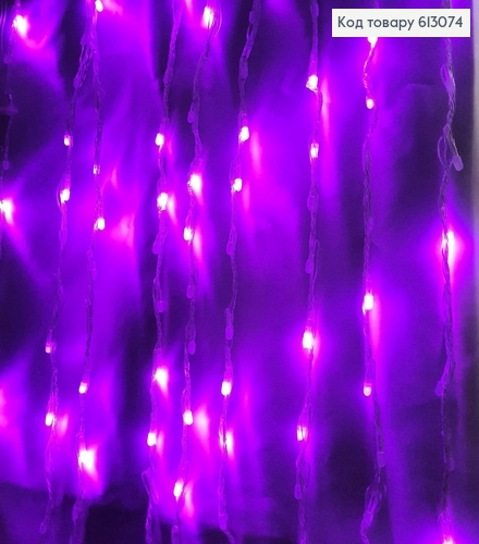Гирлянда Водопад белая проволока 3*2 м 240 LED розовая 613074 фото 1