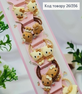 Набір резинок (20шт), HELLO KITTY, Пастельні кольори, резинка 3,5см, фігурки 1,5*2,5см 261356 фото