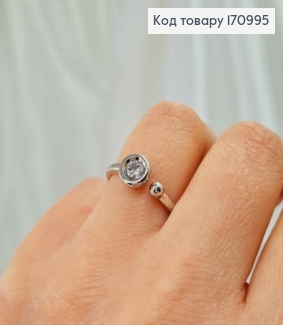 Перстень родованое "Грация" с камнем в оправе, Xuping 170995 фото