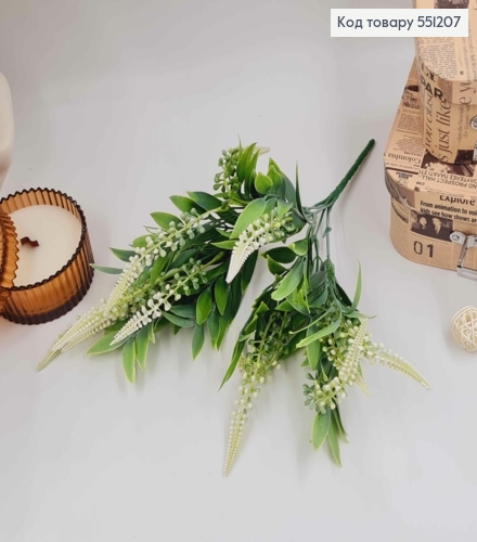 Композиция декоративная "Букет Лаванда - кукурузка белого цвета", высота 37см 551207 фото 1
