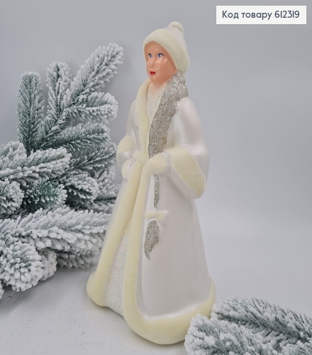 Новогодняя фигура Снегурочка Белая большая, 26*14см, Украина 612319 фото 1