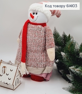 Снеговик из ткани мягкий с раскладніми ногами от 37 до 80см 614103 фото