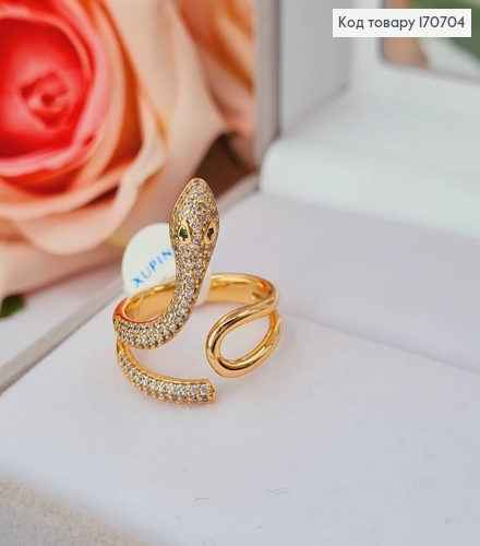 Перстень, "Змійка" з камінцями Xuping 18K 170704 фото 1
