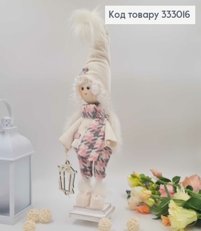 Лялька ХЛОПЧИК-АМУРЧИК з ліхариком (молочно-рожевий костюм), висота 40см,ручна робота, Україна 333016 фото