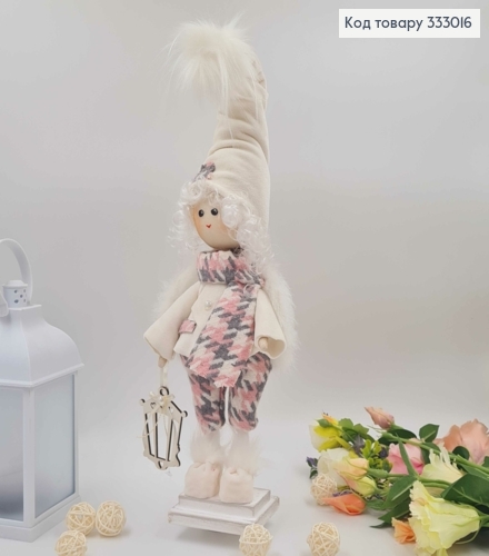Лялька ХЛОПЧИК-АМУРЧИК з ліхариком (молочно-рожевий костюм), висота 40см,ручна робота, Україна 333016 фото 1
