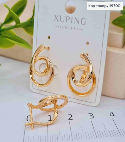 Серьги "Магические", дл. 1,9см, англ. застежка, Xuping 18К 119700 фото 2