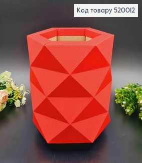 Коробка багатогранна,  Червоного кольору, 18*15см 520012 фото