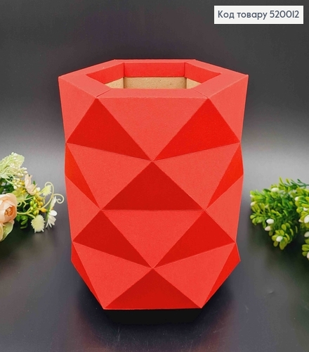 Коробка багатогранна,  Червоного кольору, 18*15см 520012 фото 1