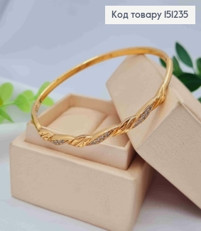 Браслет овальний "Magical" з Блискучими камінцями, довжина 18,2см, Xuping 18K 151235 фото