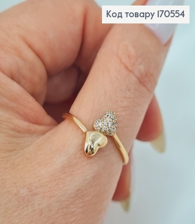 Перстень з камінцями, Сердечки, Xuping 18К 170554 фото