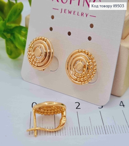 Серьги "Джини", 1,4см, английская застежка, Xuping 18K 119503 фото 2