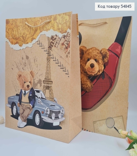 Пакет паперовий, "Ведмідь в Парижі", в асорт. 40*31*12см 541145 фото 1