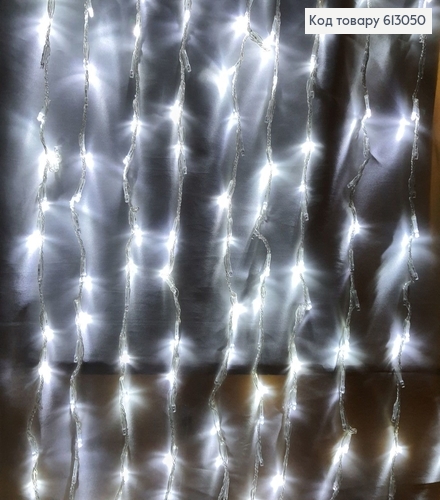 Гирлянда штора  лампочка квадрат белая проволока 3*2 м 320 LED белая холодная 613050 фото 1