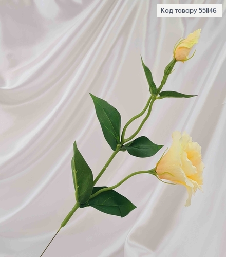 Искусственный цветок, веточка Эустомы, молочного цвета, на металлическом стержне, 47см 551146 фото 1
