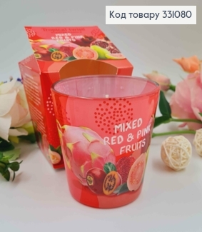 Аромасвічка стакан Tropical twist (MIXED RED & PINK FFUITS), 115г/30годин  горіння,Польща 331080 фото