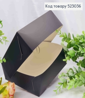 Подарункова складна коробка, Чорного кольору, 15*15*6см 523036 фото