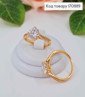 Перстень, "Джульєтта" З круглим камінцем, Xuping 18К 170889 фото