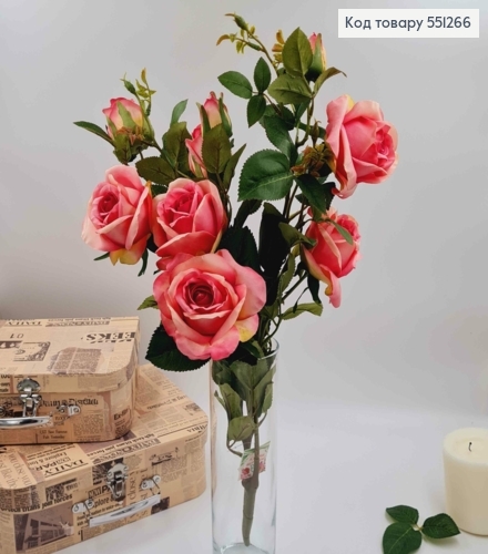 Композиція "Гілочка з РОЖЕВИМИ трояндами" висотою 55см (дуже гарні, як  живі) 551266 фото 1