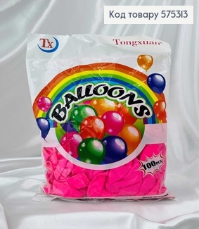 Воздушные шары латексные 12'' Tongxuan Розовые Матовые (30см), 100шт/уп 575313 фото