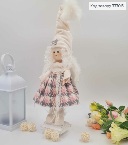 Лялька ДІВЧИНКА-АНГЕЛ  в молочно-рожевій сукні , висота 40см,ручна робота, Україна 333015 фото 1