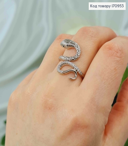 Перстень "Змійка" в камінцях, Xuping 18К 170953 фото 1