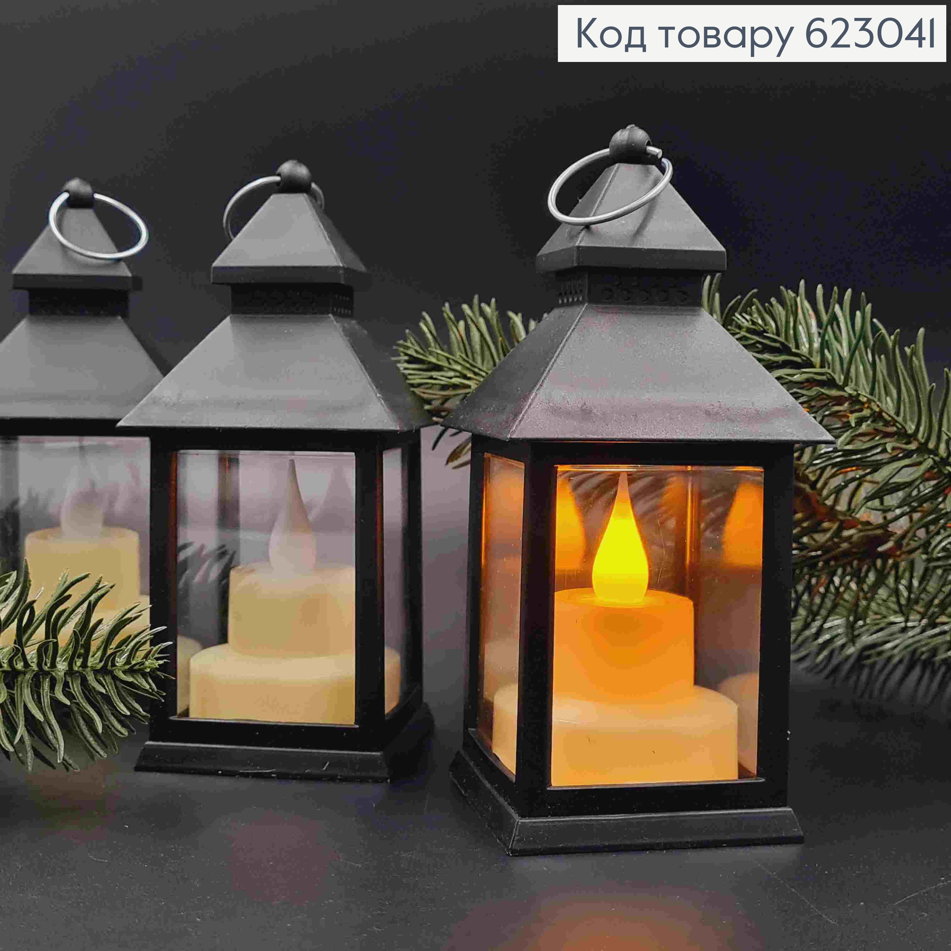 Декоративный LED фонарик 13см с эффектом горения свечи теплого цвета, ЧЕРНОГО 623041 фото 2