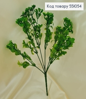 Штучна квітка каланхоє зелена  пластик з 7 гілочок на металевому стержні 30см 551054 фото