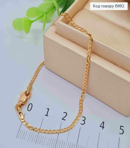 Браслет ПАНЦИРНЕ плетіння, ширина 2мм, довжина 19см, Xuping 18K 151192 фото 1