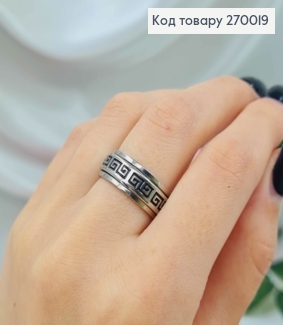 Перстень срібного кольору, "VERSACE", сталь Stainless Steel 270019 фото
