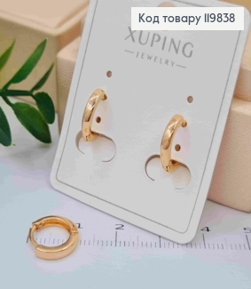 Сережки кільця, ширина 2мм, діаметр 1см, XUPING 18K 119838 фото
