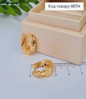 Серьги кольца Винтовые, ширина 7мм, диаметр 1,6см, XUPING 18K 118714 фото