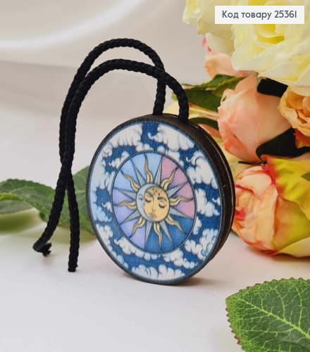 Ароматизатор в авто, деревянный, "Солнце и луна", 5,5см, (без запаха) 25361 фото 1