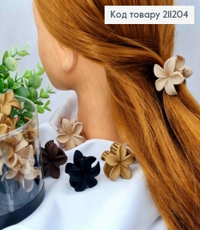 Краб пластик матовый, "Гавайский Цветок", размер 4см, Пастельные цвета в ассортименте. 211204 фото