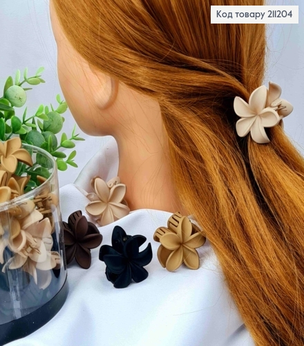 Краб пластик матовый, "Гавайский Цветок", размер 4см, Пастельные цвета в ассортименте. 211204 фото 1