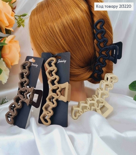 Краб каучук, матовый, цепочка из сердечек, цвета в ассорт. 13см 213220 фото 1